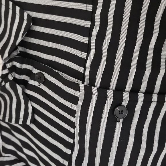 Frnch Paris Leane Coat Black Stripe Large Wide Sleeve Boxy Lagenlook - Picture 4 of 12